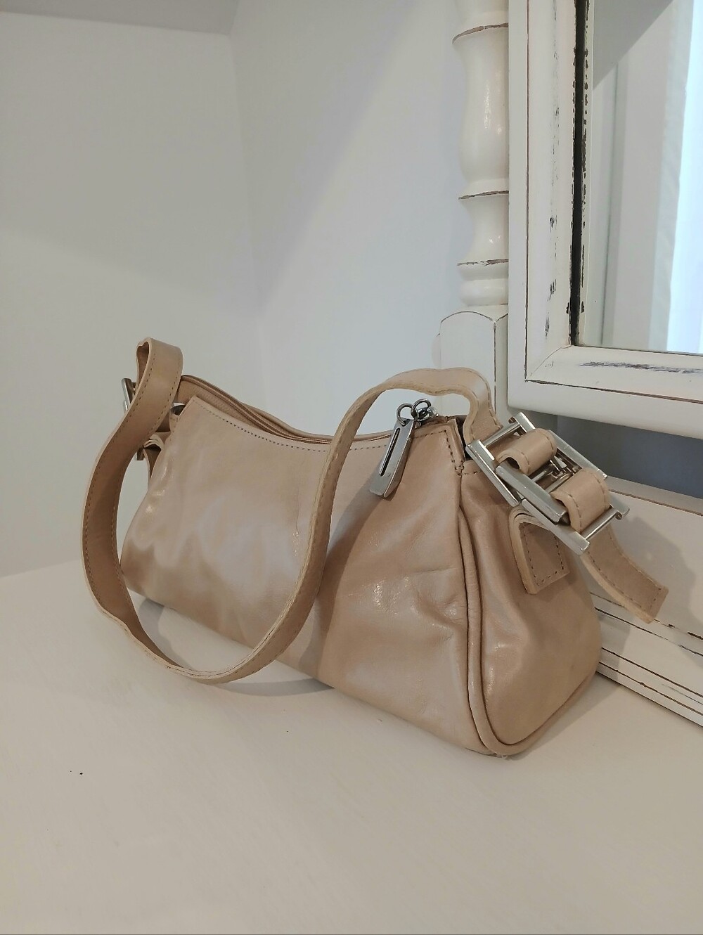 Vintage Pegabo Leather Shoulder Bag, Made in Italy